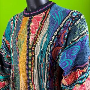 VTG 90s COOGI 3D Textured Sweater Mens XL Cosby Biggie Smalls Australia Made